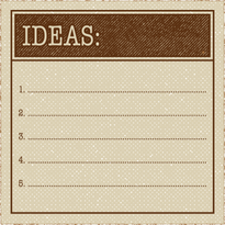 a piece of paper with ideas written