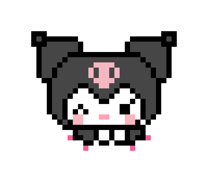 a pixel image of a sanrio character - kuromi